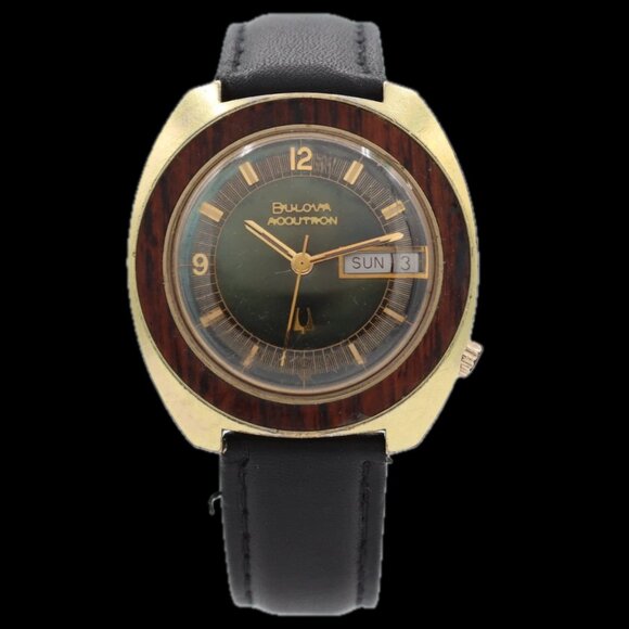 Vintage 36mm 1969 Accutron Woody Men's Tuning Fork Wristwatch 218 2 USA 14k GF - Picture 1 of 5